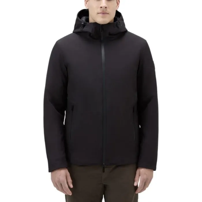 Woolrich Piumino Soft Shell Con Cappuccio Nero