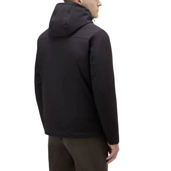 Woolrich Piumino Soft Shell Con Cappuccio Nero