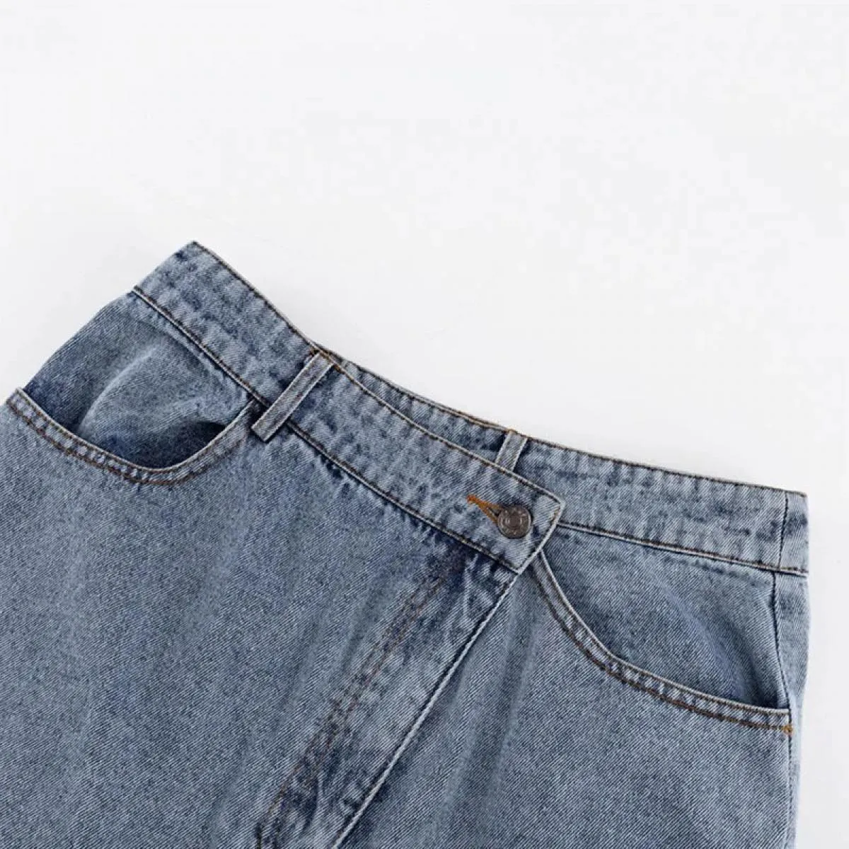Xpqbb Moda Gonne di jeans blu per le donne  Streetwear Vita alta con spacco Gonna lunga Donna Elegante pulsante irregolare Mi